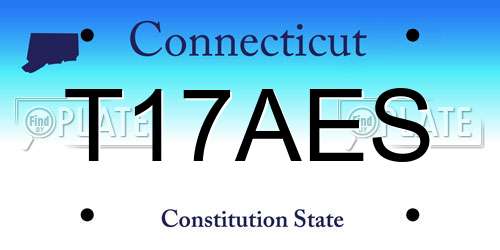 T17AES Connecticut License Plate