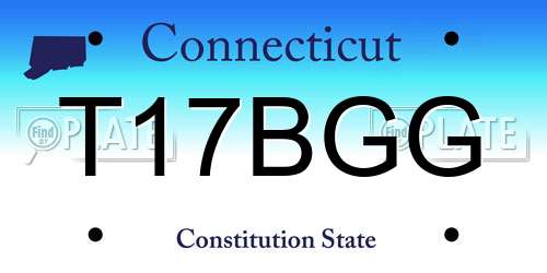 T17BGG Connecticut License Plate