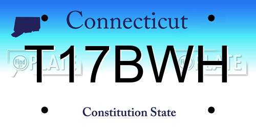 T17BWH Connecticut License Plate