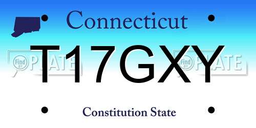 T17GXY Connecticut License Plate