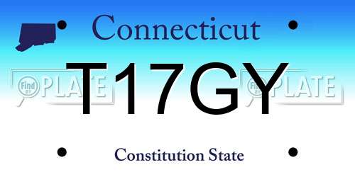 T17GY Connecticut License Plate