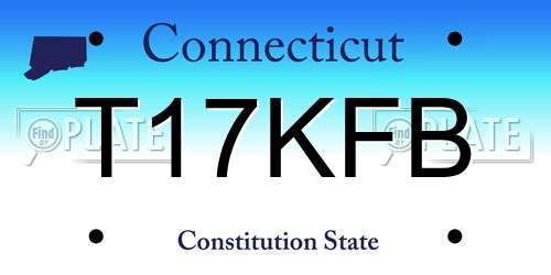 T17KFB Connecticut License Plate