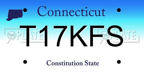 T17KFS Connecticut License Plate