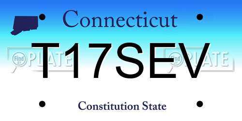 T17SEV Connecticut License Plate