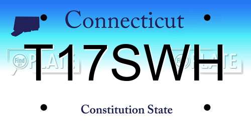 T17SWH Connecticut License Plate
