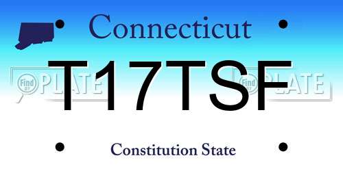 T17TSF Connecticut License Plate