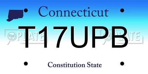 T17UPB Connecticut License Plate
