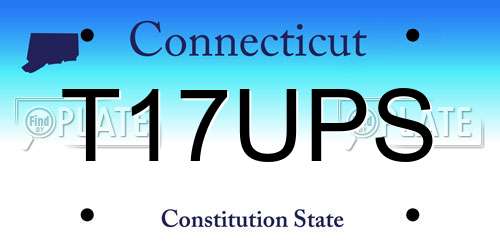 T17UPS Connecticut License Plate