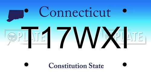 T17WXI Connecticut License Plate