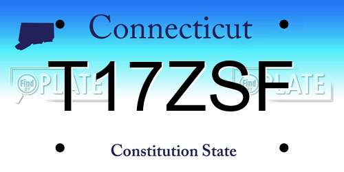 T17ZSF Connecticut License Plate
