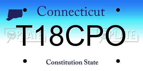 T18CPO Connecticut License Plate