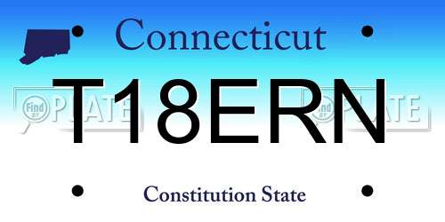 T18ERN Connecticut License Plate