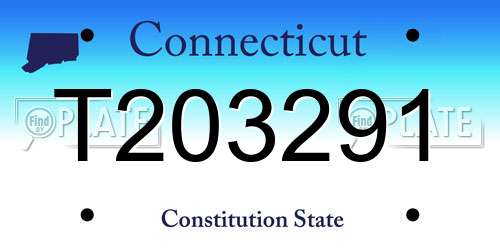 T203291 Connecticut License Plate