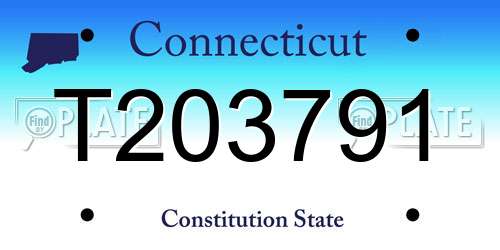 T203791 Connecticut License Plate