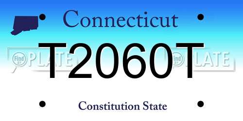 T2060T Connecticut License Plate