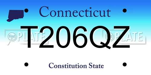 T206QZ Connecticut License Plate