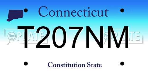 T207NM Connecticut License Plate