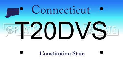 T20DVS Connecticut License Plate