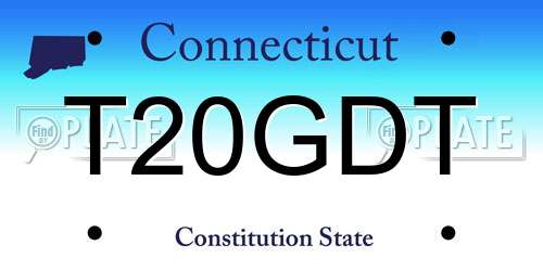 T20GDT Connecticut License Plate