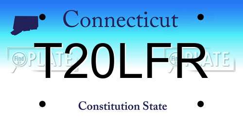 T20LFR Connecticut License Plate