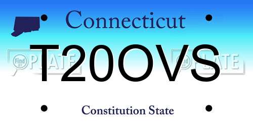 T20OVS Connecticut License Plate