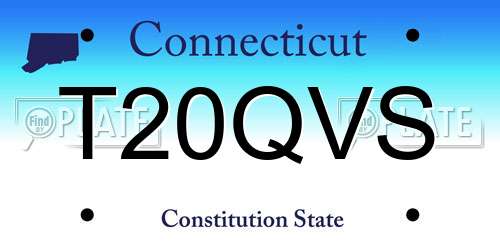 T20QVS Connecticut License Plate