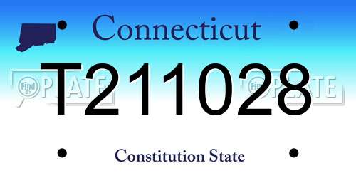 T211028 Connecticut License Plate