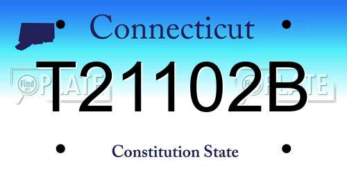 T21102B Connecticut License Plate