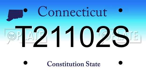 T21102S Connecticut License Plate