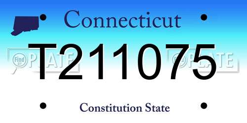 T211075 Connecticut License Plate