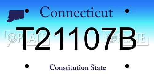 T21107B Connecticut License Plate