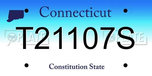 T21107S Connecticut License Plate