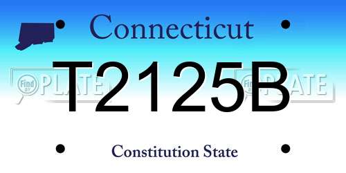 T2125B Connecticut License Plate