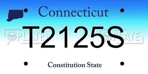 T2125S Connecticut License Plate