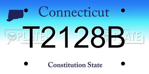 T2128B Connecticut License Plate