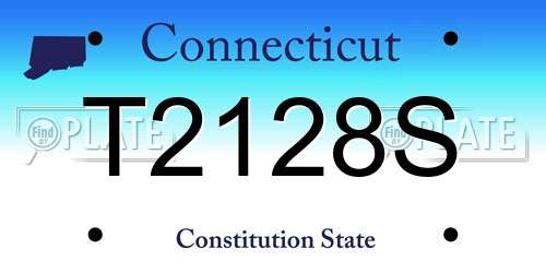 T2128S Connecticut License Plate