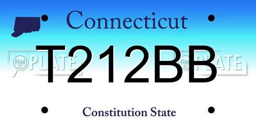 T212BB Connecticut License Plate