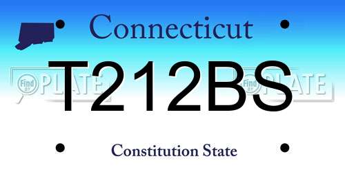 T212BS Connecticut License Plate