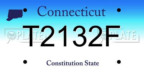 T2132F Connecticut License Plate
