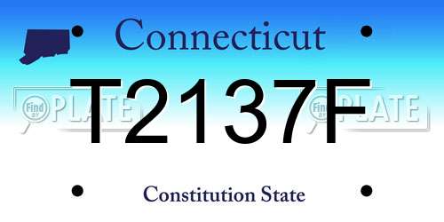 T2137F Connecticut License Plate