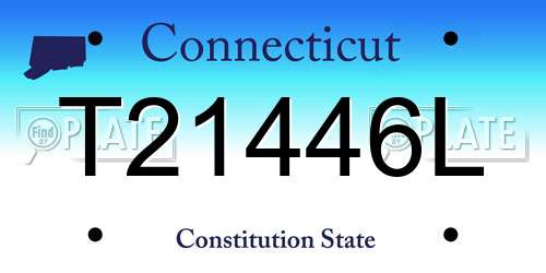 T21446L Connecticut License Plate