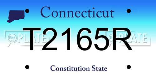 T2165R Connecticut License Plate