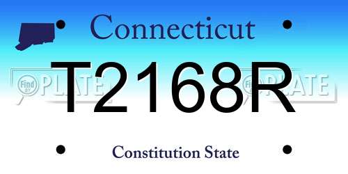 T2168R Connecticut License Plate