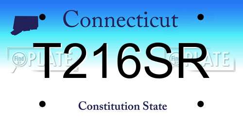 T216SR Connecticut License Plate