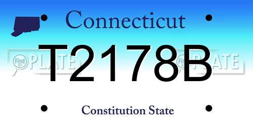 T2178B Connecticut License Plate