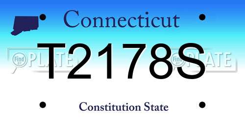 T2178S Connecticut License Plate