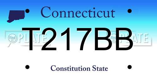 T217BB Connecticut License Plate