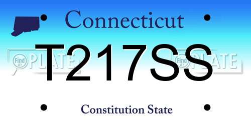 T217SS Connecticut License Plate