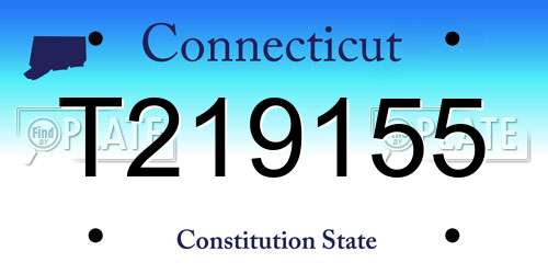 T219155 Connecticut License Plate
