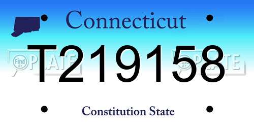 T219158 Connecticut License Plate